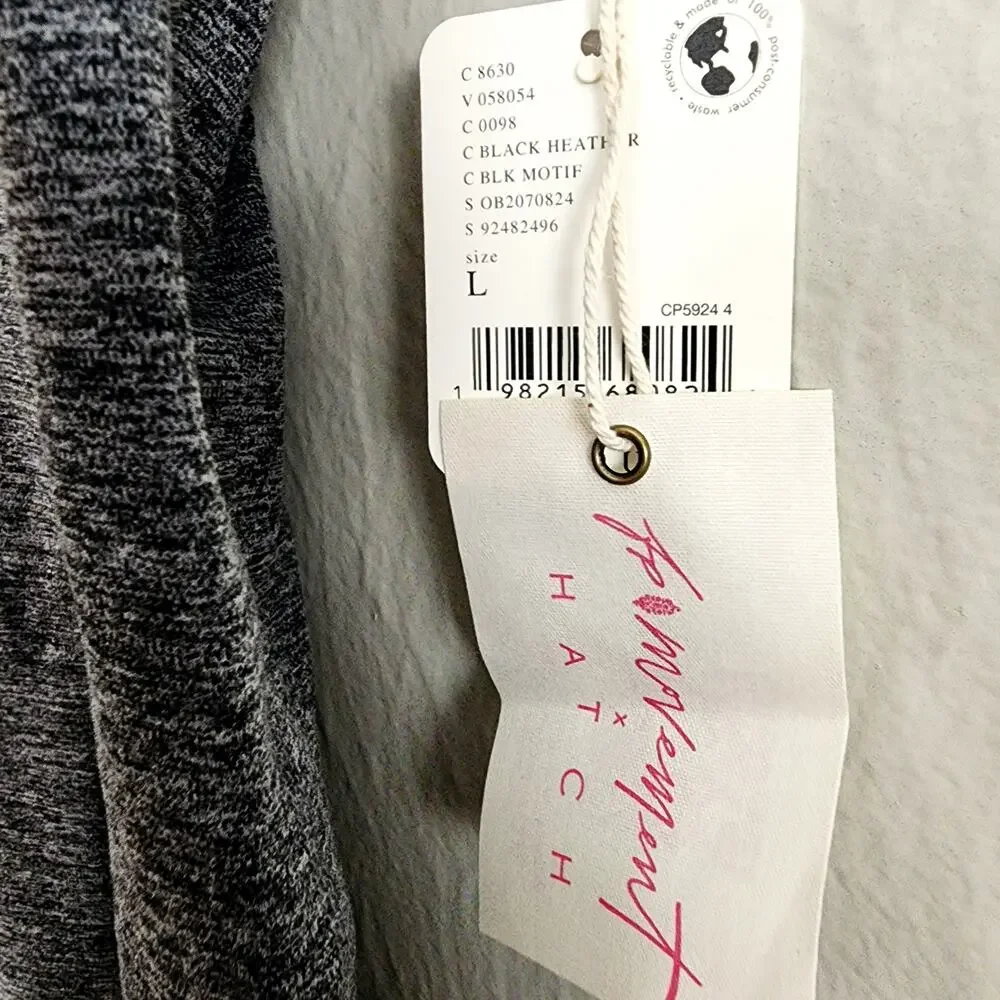 FP Movement Hatch Maternity Never Better Onesie Jumpsuit Black Gray L Large NWT